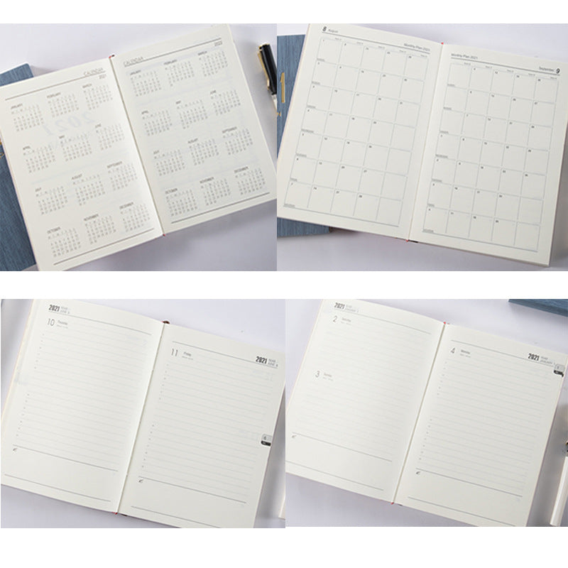 Schedule Book Full English Inside Pages A5 Efficiency Manual Plan Notebook 365 Days Time Management