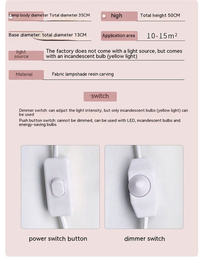 European Cozy And Cute Children's Bedroom Bedside Lamp