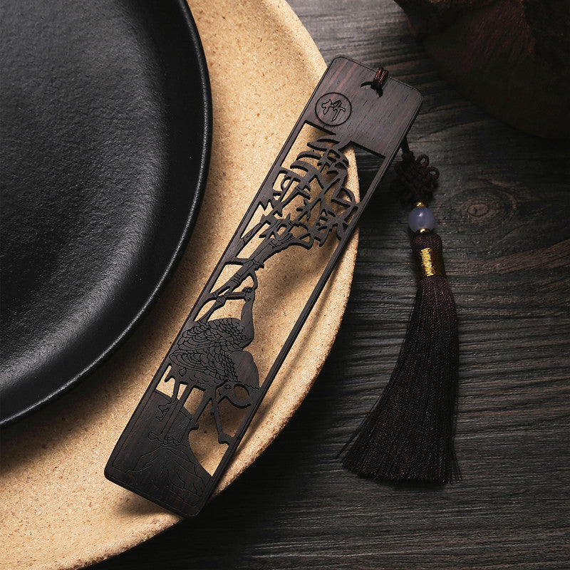 Mahogany Bookmark Hollow Plum, Orchid, Bamboo And Chrysanthemum Bookmark Set