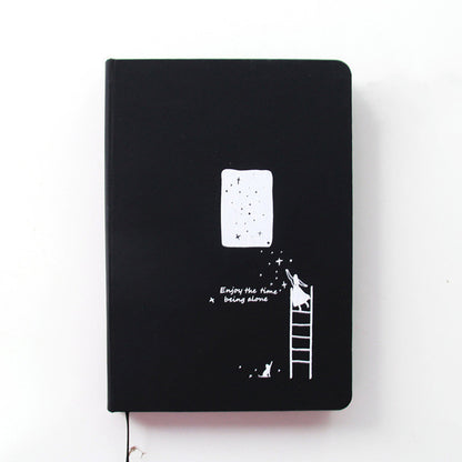 A touch-sensitive leather book with black inner pages, a simple touch of starry sky student diary