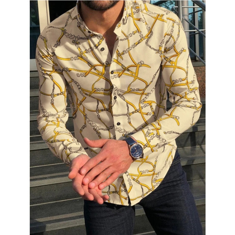 Men's New Digital Print Shirt Slim Fit