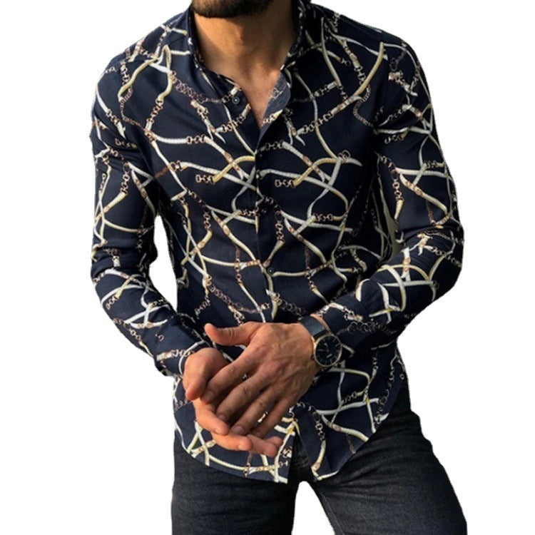 Men's New Digital Print Shirt Slim Fit