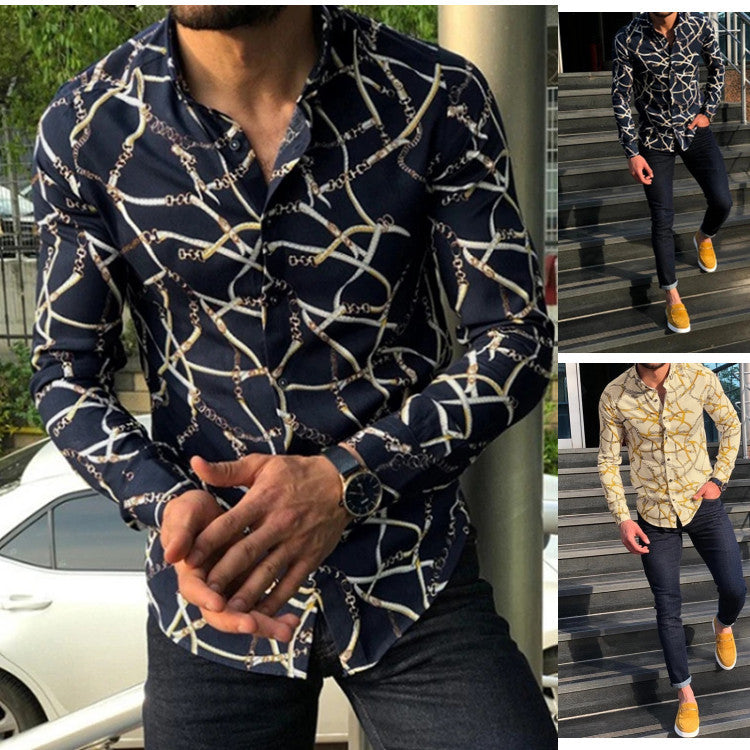 Men's New Digital Print Shirt Slim Fit
